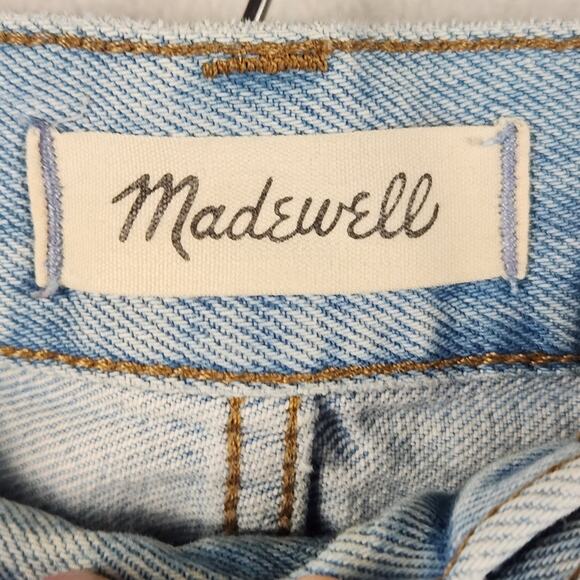 Madewell Relaxed Denim Shorts Women 30 Light Blue Cut-Off Frayed Hem - Picture 3 of 15